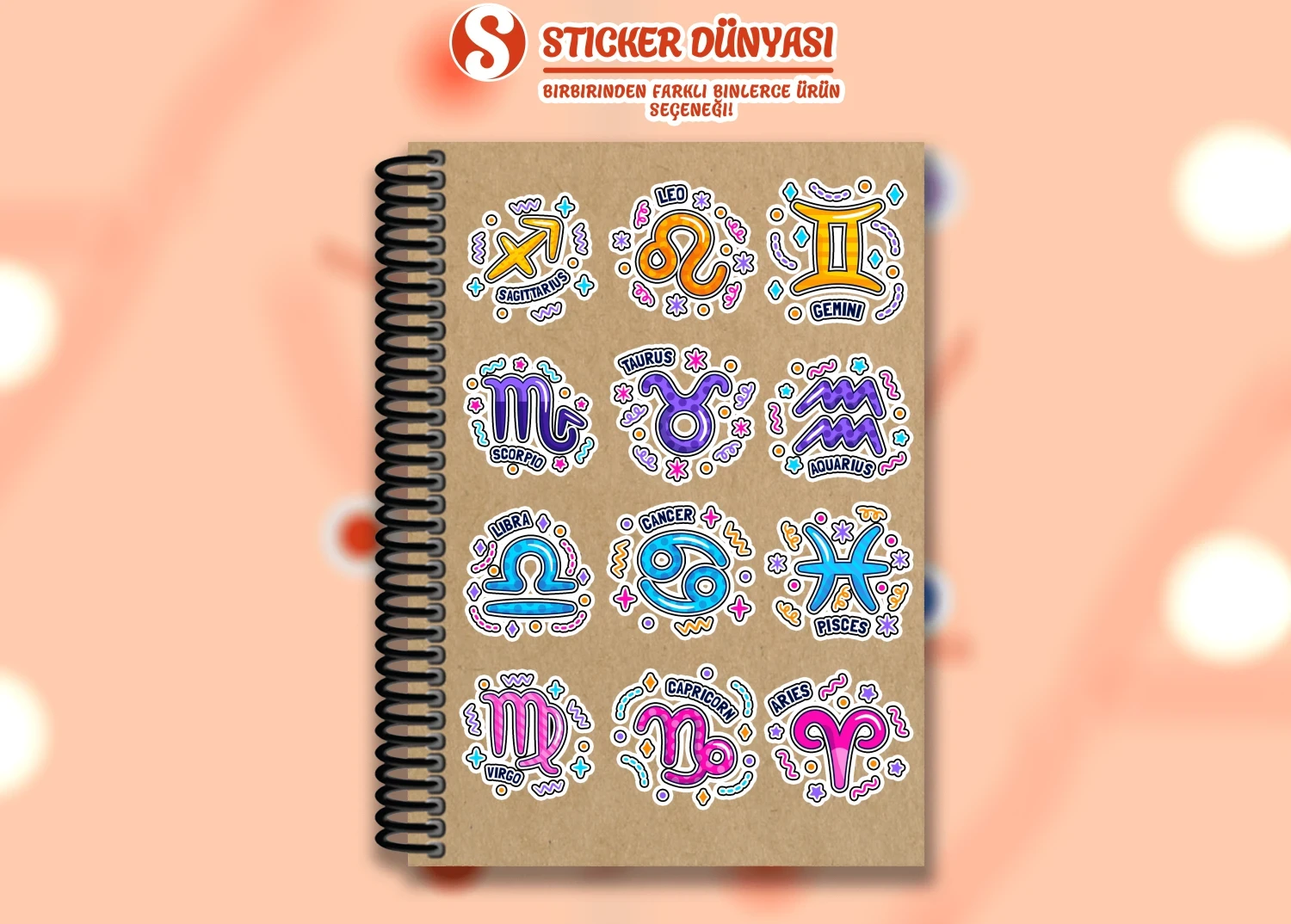 Burç ve Astroloji İçerikli Özel Sticker Koleksiyonu (Astroloji1) görsel 3
